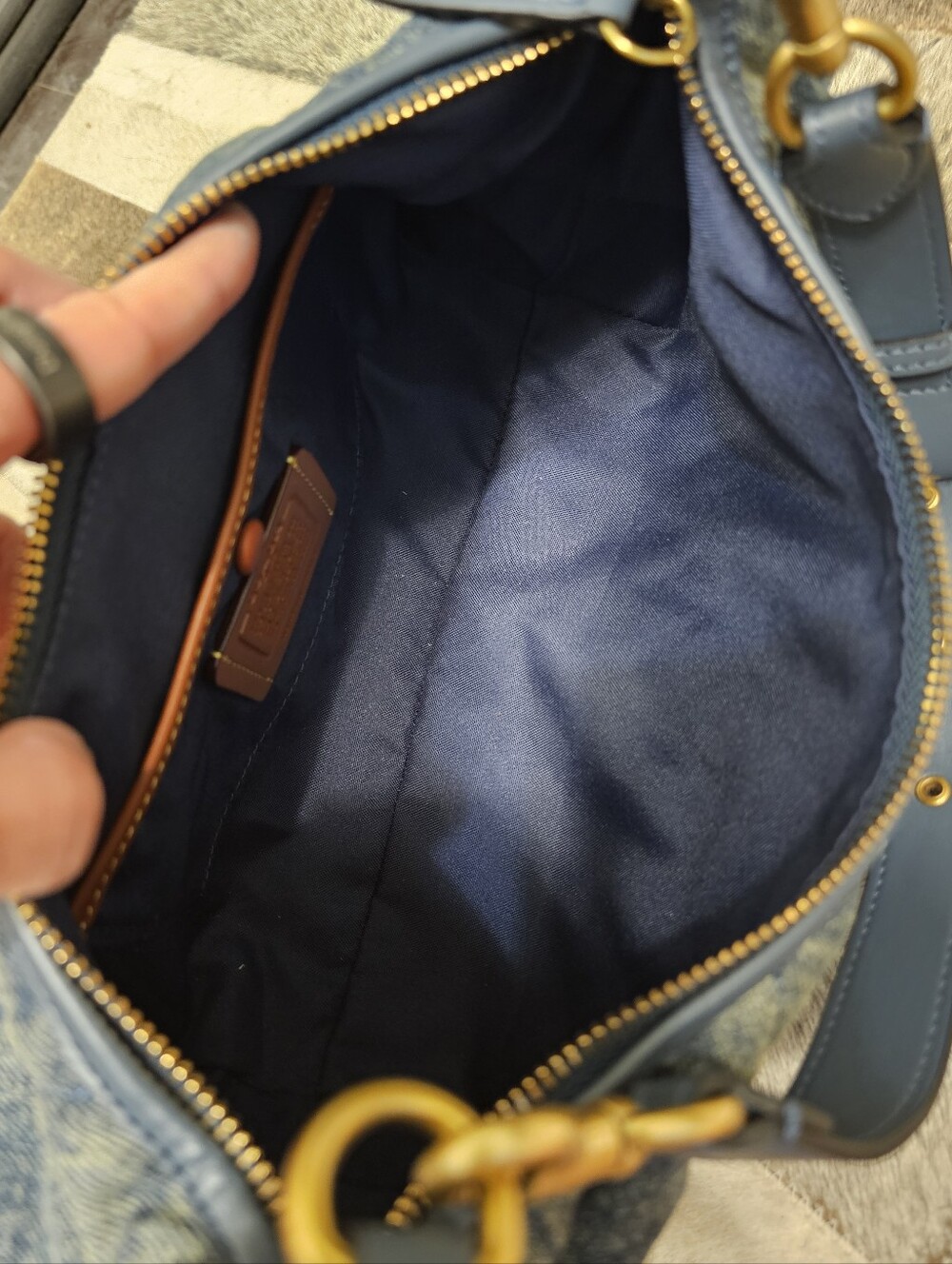 COACH Denim Pocket Juliet Bag 30 Denim Bag - Picture 8 of 12
